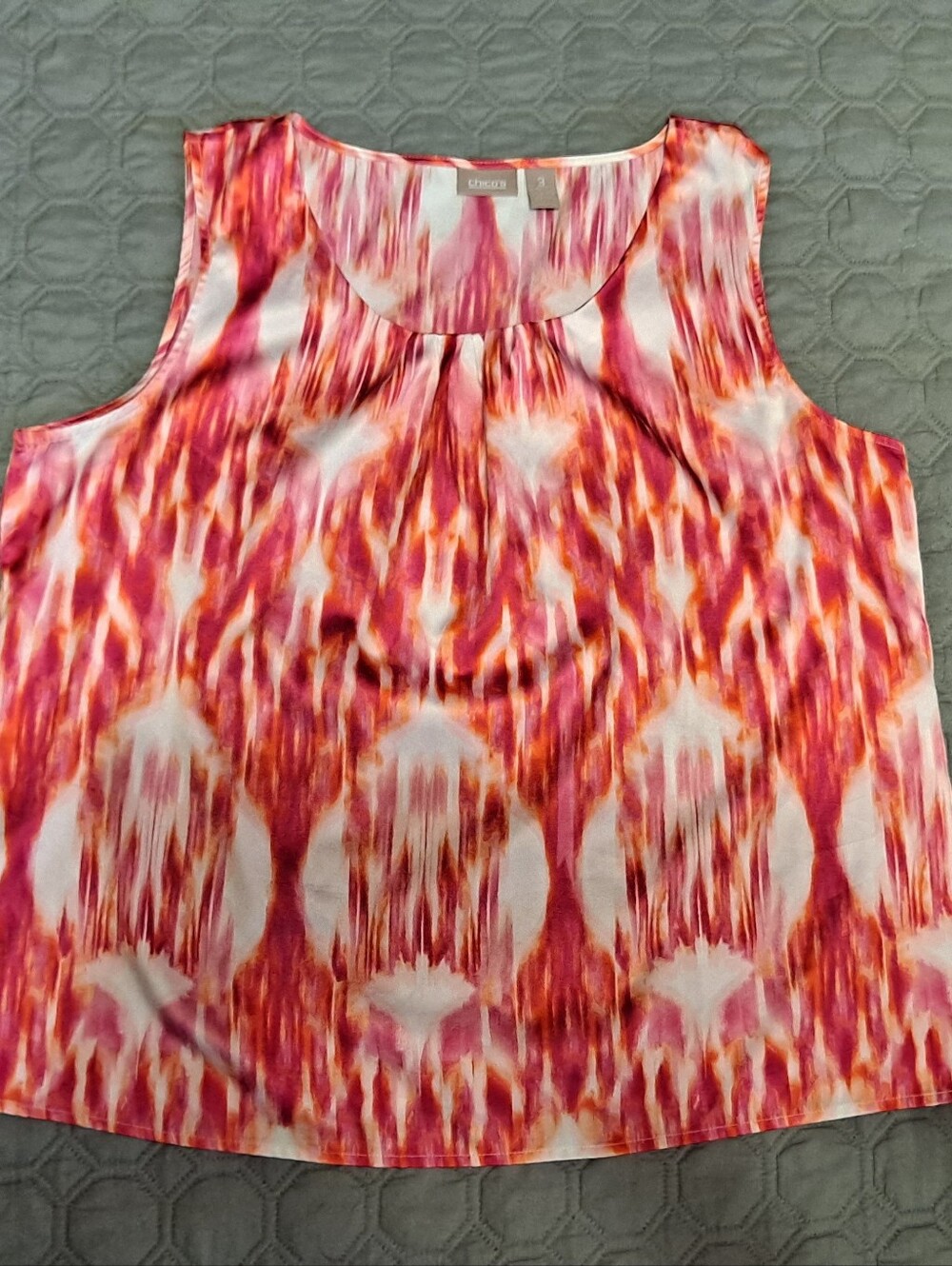 Chico's 3 Pink and Orange Printed Tank Top